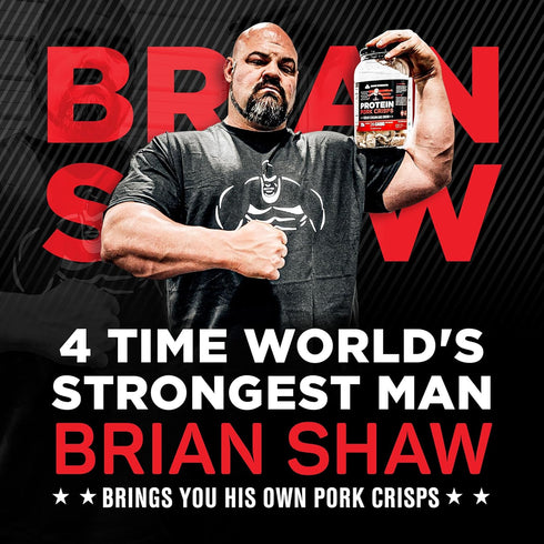 8oz); Shaw Strength Protein Pork Rinds (Sour Cream, Developed for Worlds Strongest Man Brian Shaw, Keto-Friendly, High