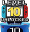 Level 10th Unlocked Cake Topper - 10th Birthday Level Up Game Theme Party Decorations for Kids