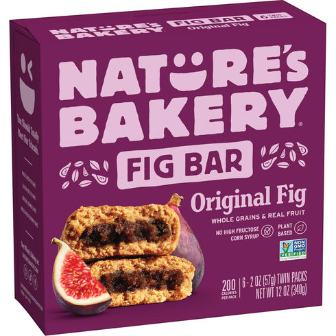Natures Bakery Whole Wheat Fig Bars, Original Fig, Real Fruit, Vegan, Non-GMO,