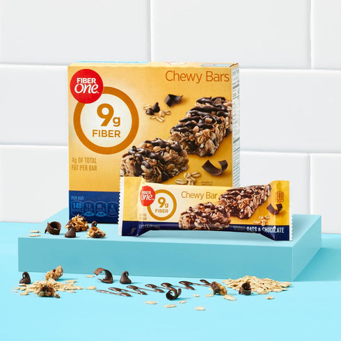 14.1 oz, 10 (Pack 2) Fiber One Chewy Bars, Oats & Chocolate, Fiber Snacks, ct