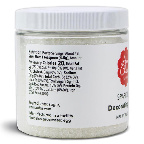 8 oz. Ann Clark Sparkling Sugar White Decorating Sugar