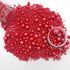 Weraru Edible Red Pearl Sugar Sprinkles Candy Mixing Size Baking Edible Cake Decorations Cupcake Toppers Cookie Decorating Celebrations Wedding Shower Party Chirstmas Supplies 130g/ 4.58oz