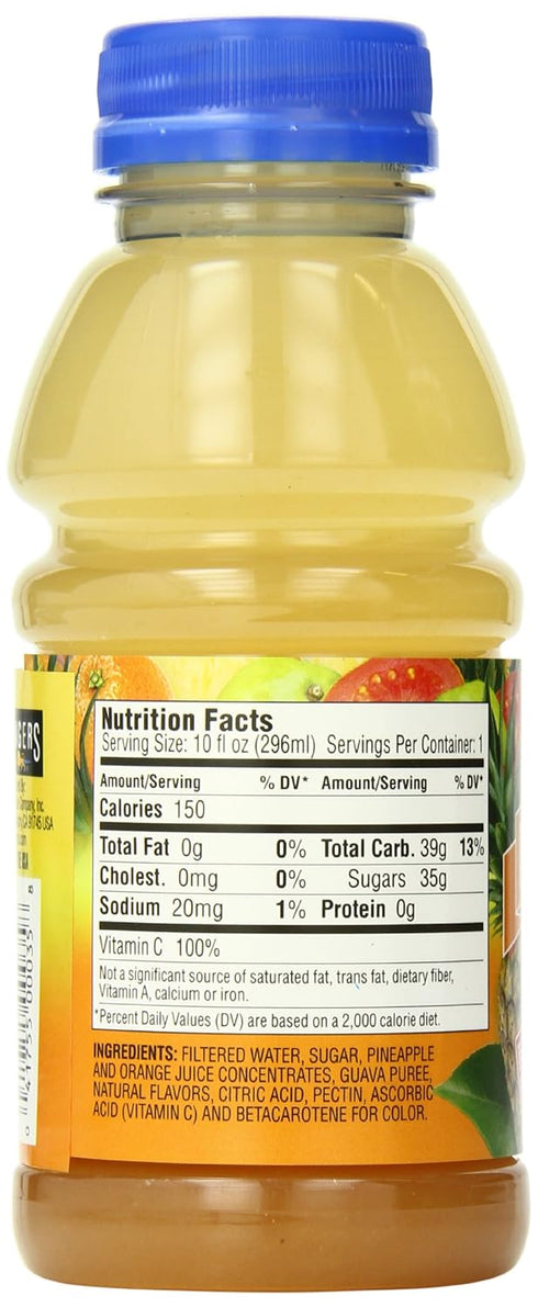 10 Oz (Pack 12) Langers Juice Cocktail, Pineapple Orange Guava, Fl