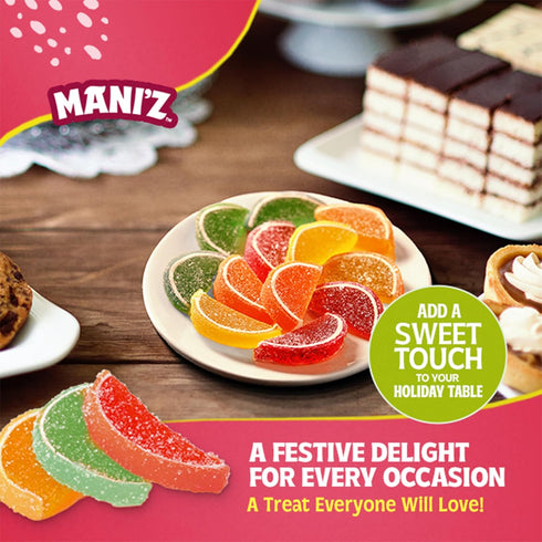 8oz, Manischewitz Holiday Candied Fruit Slices in a Gift Box, Made with Real Fruit Juice, Gluten Free, No High Fructose