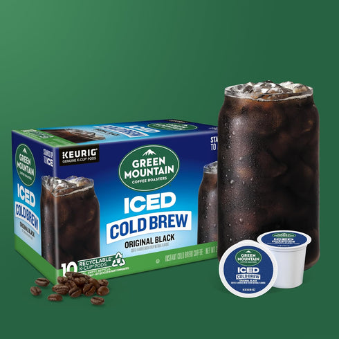 60-Count (6 Packs 10) Green Mountain Coffee Roasters Original Black Iced Cold Brew Coffee, Single Serve Keurig K-Cup