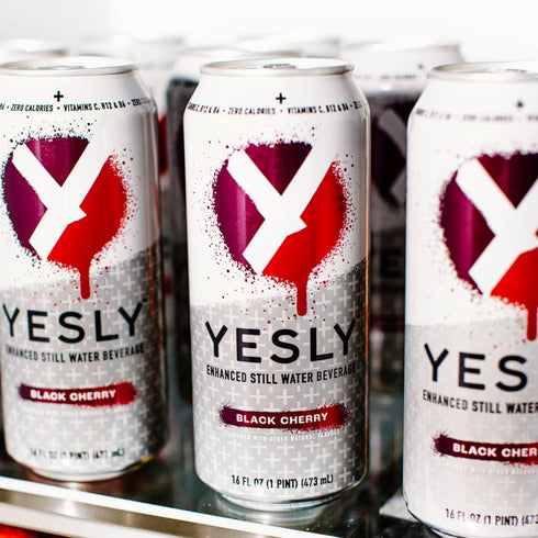 B6 B12, 16 Oz 12 Pack Yesly Functional Water, Black Cherry, Naturally Flavored Still Water with Electrolytes