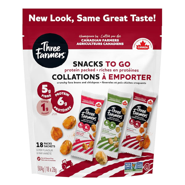 Three Farmers Healthy Variety Snack Packs - Roasted, Never Fried - Protein