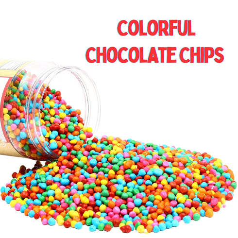 1.5 lbs Rainbow Candy Coated Chocolate Chips | Cosmic Brownie Sprinkles | Mini Chocolate Baking Chips for Ice Cream