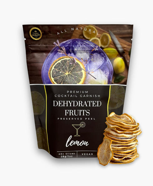 40 Dried Lemon Slices | Slices | Preserved Peel Premium DRIED FRUITS for Luxury Cocktail Garnishes for Establishments