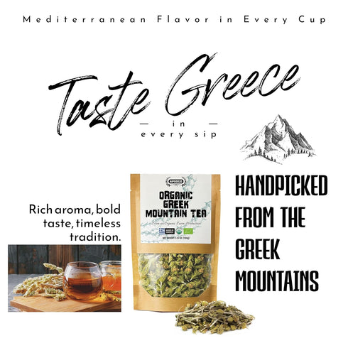 3.52oz APSOGO Organic Greek Mountain Tea - Premium Quality & Excellent Taste - Loose Leaf