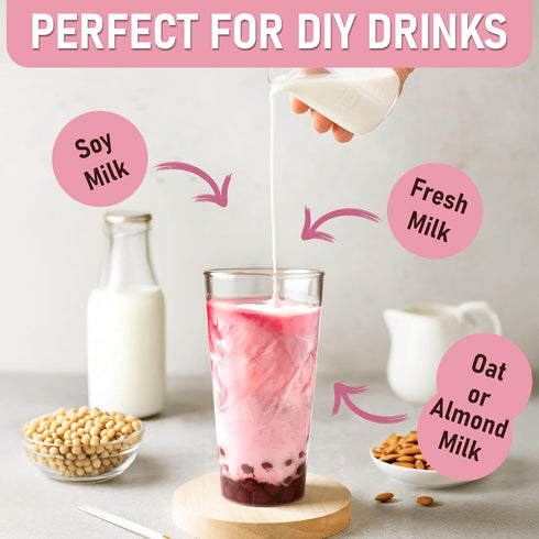 (Pack 4) O's Bubble Instant Boba Kit Marbling Boba Kit | boba tea kit | Tapioca pearl | Marbling Syrup | Non-Dairy |