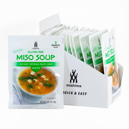 1.05-Ounce Packets (Pack 12) Mishima Instant Soup Mix, White Miso