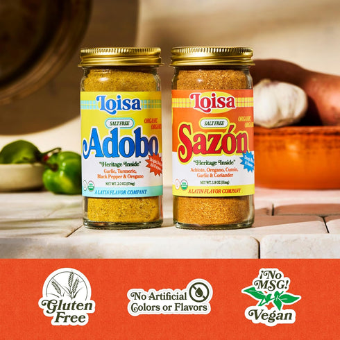 Loisa Adobo and Sazon Duo - Salt-Free Seasoning Blend