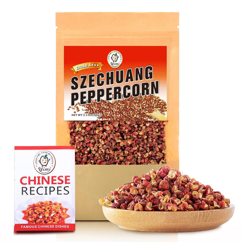 Yimi Sichuan Szechuan Peppercorns, Grade AAA Whole Red Peppercorn, Strong Flavor for Mapo Tofu, 2.1 oz