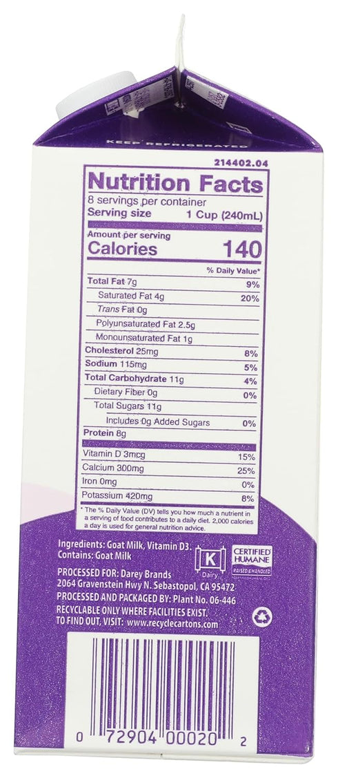 64 oz Meyenberg Goats Milk, Ultra Pasteurized
