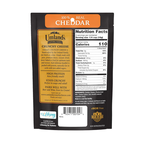 Umland's Umlands (31.9oz 100% Crunchy Cheese Cheddar Bags) | Real Wisconsin Cheese, Keto, Low-Carb, High-Protein