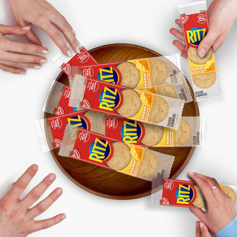 20 Packs (6 Pack) RITZ Cheese Sandwich Crackers, Lunch Snacks, Snack Crackers Per