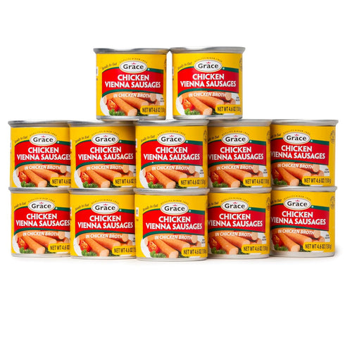 Grace Chicken Vienna Sausage in Broth 4.6z Can (Chicken Vienna Sausage (Pack