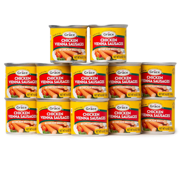 Grace Chicken Vienna Sausage in Broth 4.6z Can (Chicken Vienna Sausage (Pack