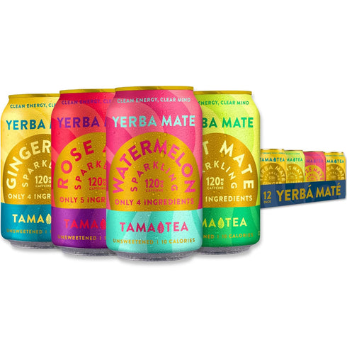 Organic Sparkling Yerba Mate, Unsweetened Yerba Mate Tea Variety Pack by Tama