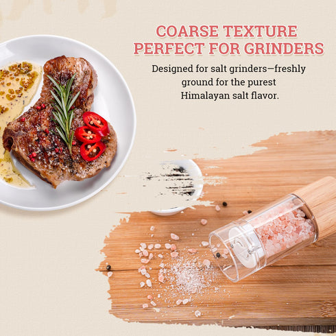 52USA 18 oz 39 oz, 2 Set Whole Black Peppercorns + Himalayan Pink Salt (Coarse Grain) Salt and Pepper Grinder, Black