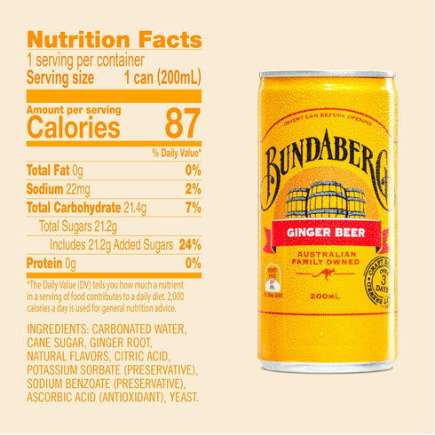 6.8 oz (24 Pack) Bundaberg Ginger Beer, fl Cans