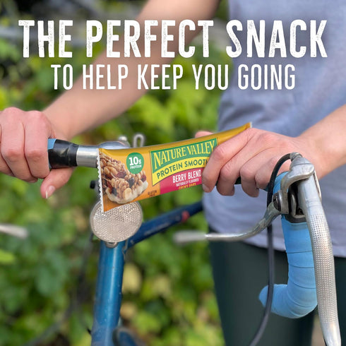 5 7.1 oz Nature Valley Protein Smoothie Chewy Snack Bars, Berry Blend Protein Bars, Bars