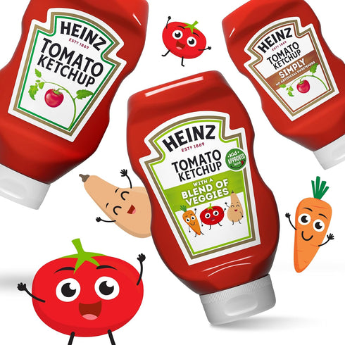 19.5 oz Heinz Tomato Ketchup with a Blend of Veggies, Bottle