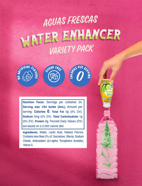 Pack 4 96 Klass Aguas Frescas | Liquid Water Enhancer | Classic Variety | Flavors: Cucumber Limeade Strawberry