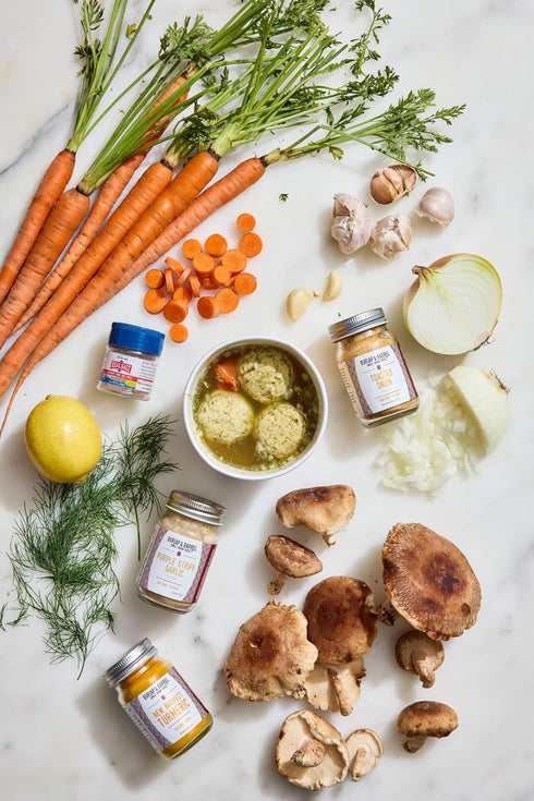 (4 pack) NOOISH Instant Matzo Ball Soup | Kosher, Pareve, Vegetarian | Just add water, ready in minutes | Clean