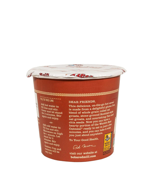 2.15 (Pack 12) Bob's Red Mill GF Oatmeal Cup, Maple & Brown Sugar, Ounce Cup of - Non GMO, Whole Grain, Kosher
