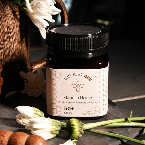 50+ 100% 250g 8.8oz We Just Bee Raw Manuka Honey Multifloral MGO | Premium New Zealand Manuka Grade | Pure Raw Honey