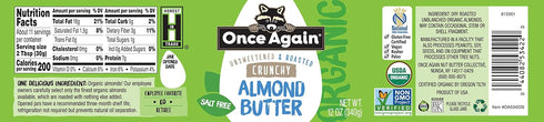 12 oz Once Again Nut Butter Almond Crunchy Organic