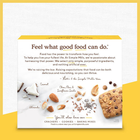 6 (Pack 4) Simple Mills Almond Flour Snack Bars (Nutty Banana, Spiced Carrot Cake, Dark Chocolate Almond, Peanut Butter