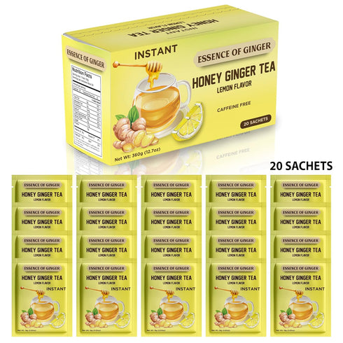 Elephant Park 20 Packets 18 Natural Honey Lemon Ginger Herbal Tea Sachet Instant Beverage Grams Made With Real Pure