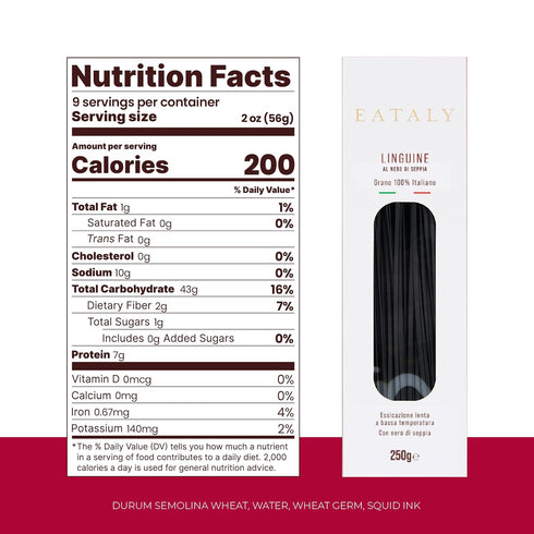 Pack Linguine,1- 1- 1- -8.8 oz. Eataly Flavored Pasta Bundle with Squid Ink, with Truffle, with Lemon & Pepper, Pasta