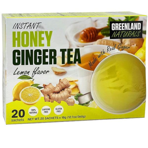 Generic Ginger Tea Lemon Honey Flavor 20 Instant Sachets - Natural Soothing Tart
