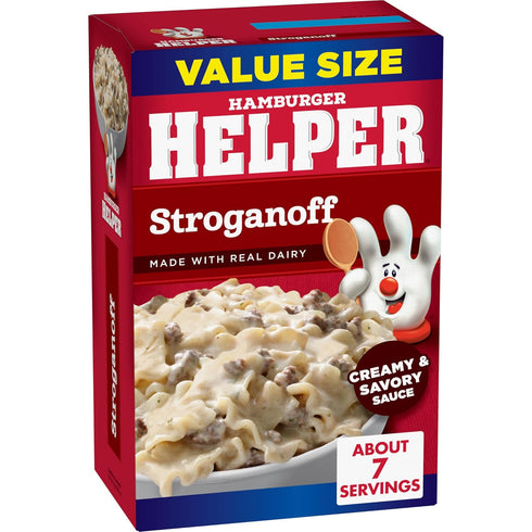 (10.2 oz 6 Pack) 3 Hamburger Helper Stroganoff Value Size Pasta Meal - No Artificial Flavors, Ready in Easy Steps