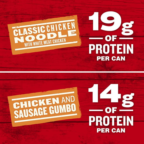 18.8 18.6 Oz 6) Campbell's Chunky Soup, Classic Chicken Noodle Soup and Chicken and Sausage Gumbo Variety, and Cans