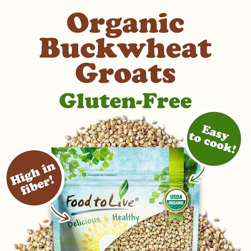 1.5 Food to Live - Gluten Free Organic Buckwheat Groats, Pounds Hulled Raw Non-GMO Whole Grain. Quick-Cooking. Perfect