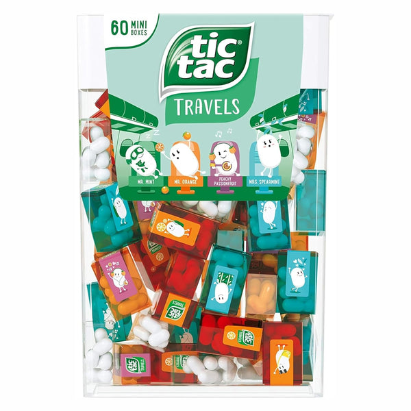 TIC TAC Box with 60 Mini Boxes (Mint, Orange, Spearmint, Peach and