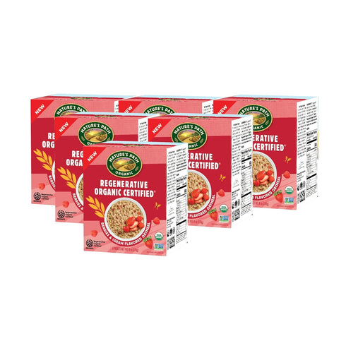 8 oz (Pack 6), Nature's Path Organic Regenerative Organic Certified Berries & Cream Instant Oatmeal, of Non-GMO