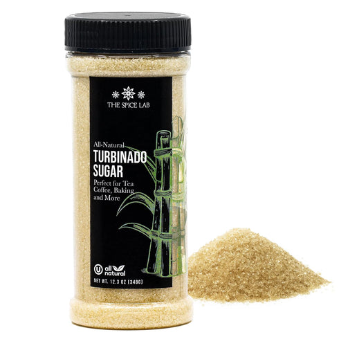 The Spice Lab Turbinado Sugar (12.3 Oz) - Natural Raw Cane Sugar