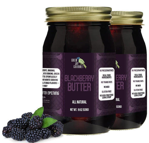 Green Jay Gourmet Blackberry Butter - All-Natural, Gluten-Free Fruit Spread - Blackberry