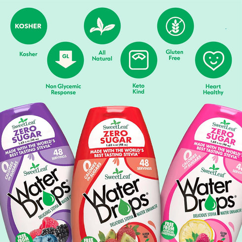 SweetLeaf Water Drops, Mixed Berry – Sugar-Free Water Enhancer Drops, 1.62 Oz (Pack of 3)