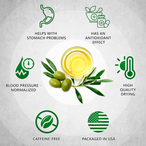 Olive Leaf Tea Loose Leaf – 8 oz Caffeine Free Herbal Tea for High Blood Pressure - Olive Leaf Whole