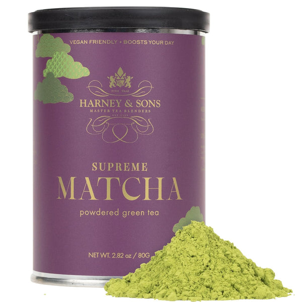 Harney & Sons Supreme Matcha, 80 gram tin, 2.82 ounces, Powdered Green