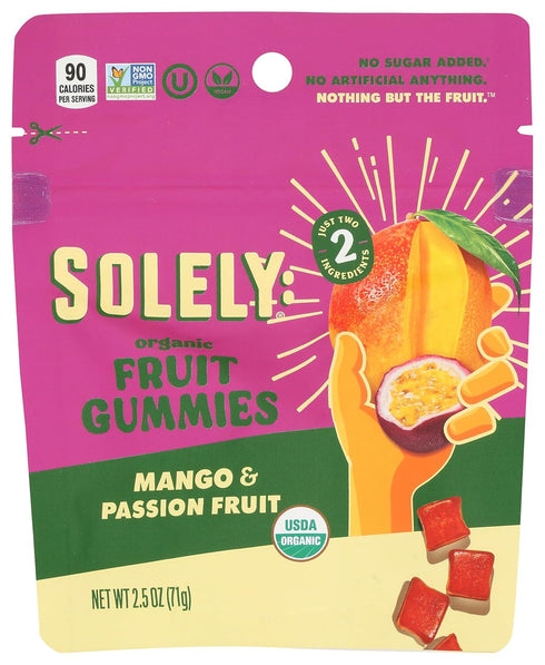 SOLELY Organic Mango & Passion Fruit Gummies, 2.5 OZ
