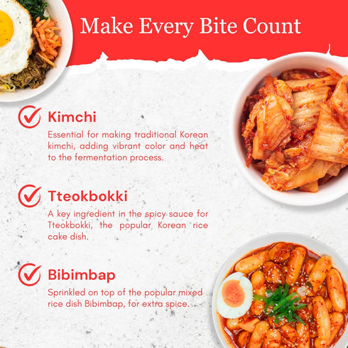 16 Oz (1 LB), 100% Byait Gochugaru Korean Chili Flakes Medium Hot, Pure Red Chili Pepper Flakes for Authentic Korean