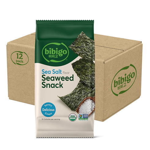 Bibigo Seaweed Snack, Sea Salt Flavor, Non GMO, Gluten Free, 0.35 Ounces